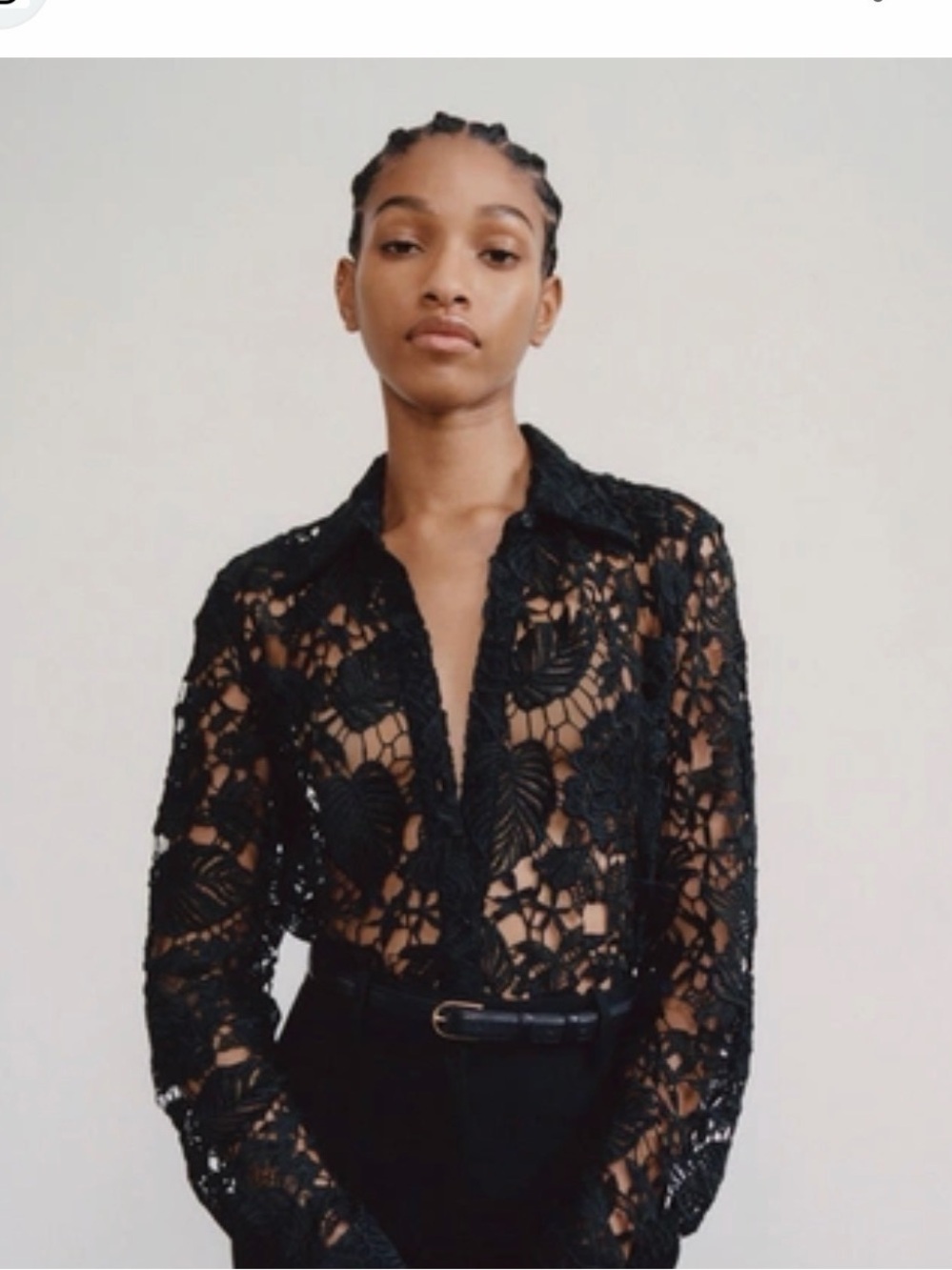 Nili Lotan Rive Crotchet Lace Button-Up Blouse